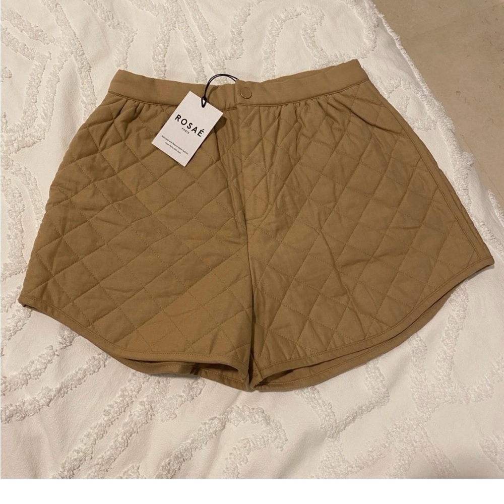 New Rosae Quilted Shorts, camel 36